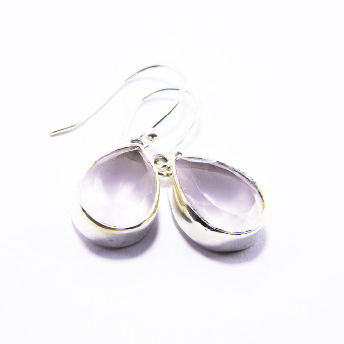 Cercei din argint cu cuart roz - Celia - K311Y56E - imagine 3