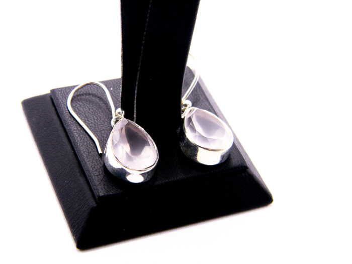 Cercei din argint cu cuart roz - Celia - K311Y56E - imagine 2