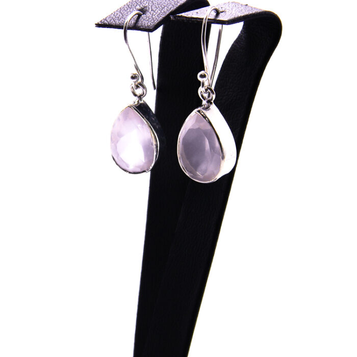 Cercei din argint cu cuart roz - Celia - K311Y56E - imagine 4