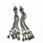 Cercei vintage handmade din argint cu email si jad verde - stil oriental - Unicat - K145AK39G-1 - imagine 4