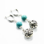 Cercei unicat handmade din argint si turcoaz - Theodora - K135HM115G - imagine 3