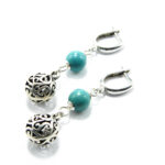 Cercei unicat handmade din argint si turcoaz - Theodora - K135HM115G - imagine 5
