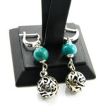 Cercei unicat handmade din argint si turcoaz - Theodora - K135HM115G - imagine 2