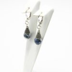 Cercei handmade din argint cu sodalit - stil oriental - Unicat - K135HM92G - imagine 4