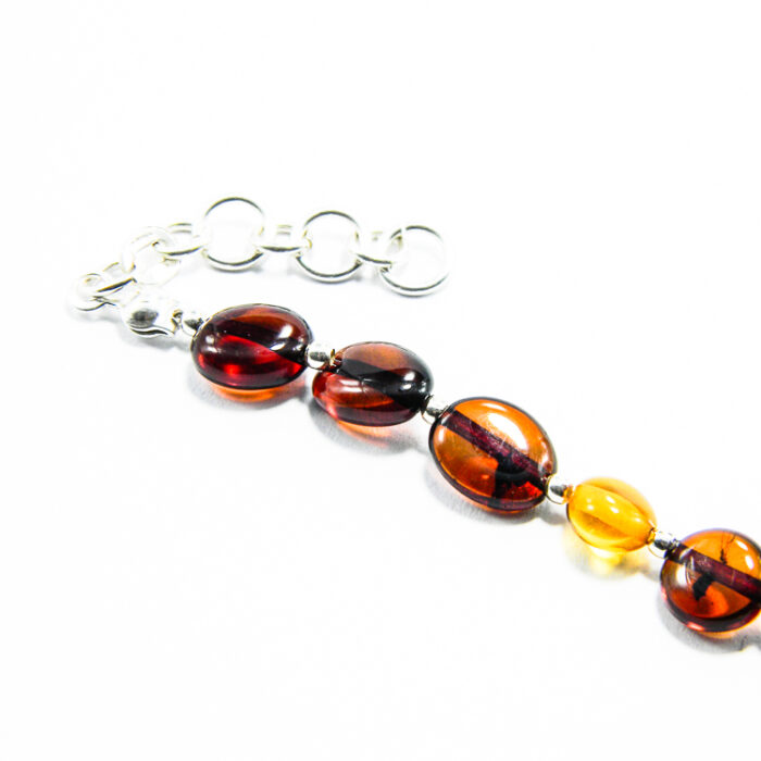 Bratara handmade din argint cu chihlimbar - Unicat - B210HM63FX - imagine 5