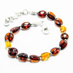 Bratara handmade din argint cu chihlimbar - Unicat - B210HM63FX - imagine 3