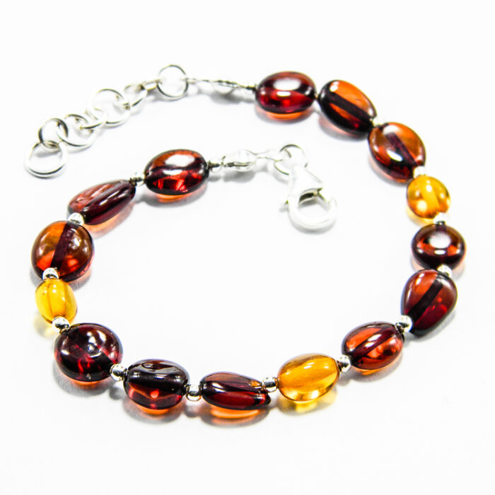 Bratara handmade din argint cu chihlimbar - Unicat - B210HM63FX - imagine 3