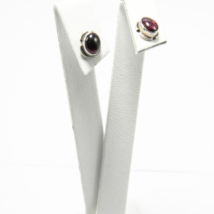 Cercei mici din argint cu granat - Maria - K210Y107G - imagine 2