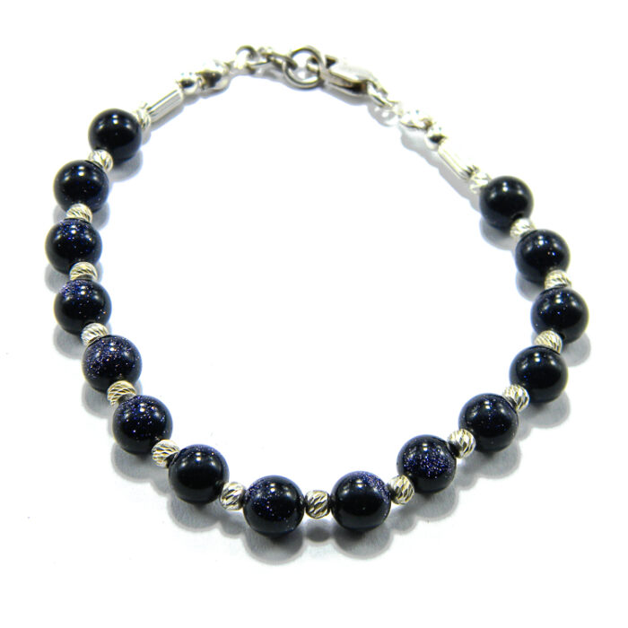 Bratara handamde din argint cu piatra stelelor - Unicat - stil fashion - HM0543 - imagine 4