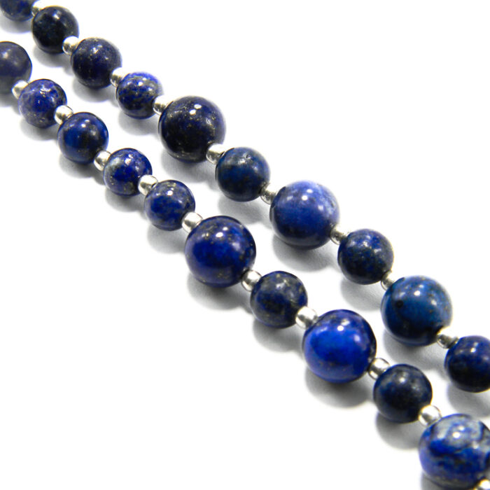Colier unicat handmade din argint cu lapis lazuli - stil vintage oriental - HM0658X - imagine 3