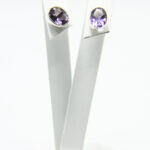 Cercei mici cu surub din argint cu ametist - stil fashion - K240Y88G1 - imagine 4