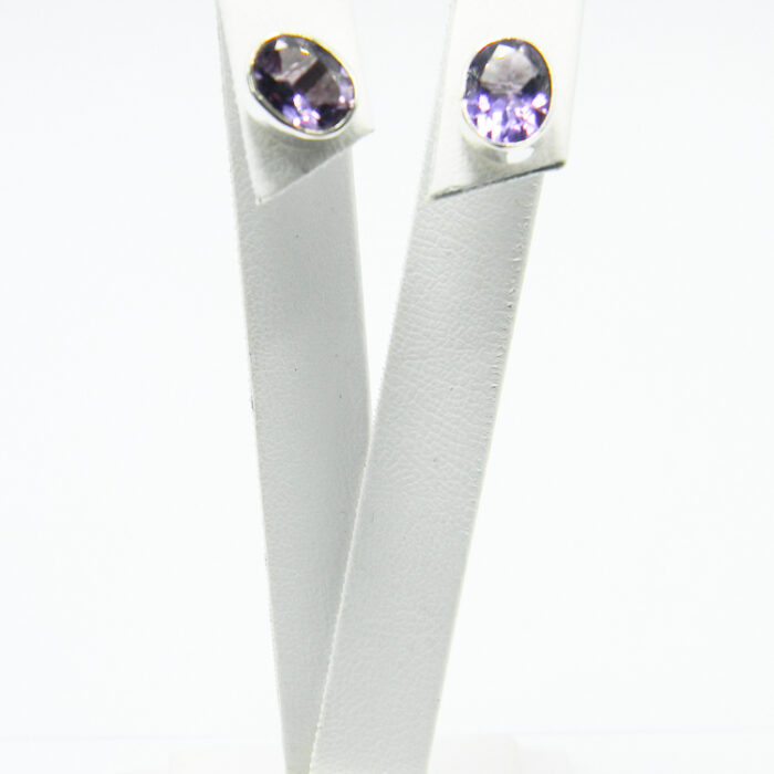 Cercei mici cu surub din argint cu ametist - stil fashion - K240Y88G1 - imagine 4