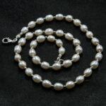 Colier unicat handmade din perle crem si argint - Coralia - HM0746X - imagine 3