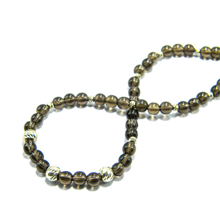 Colier handmade din cuart fumuriu si argint - stil fashion - Unicat - HM0568 - imagine 7