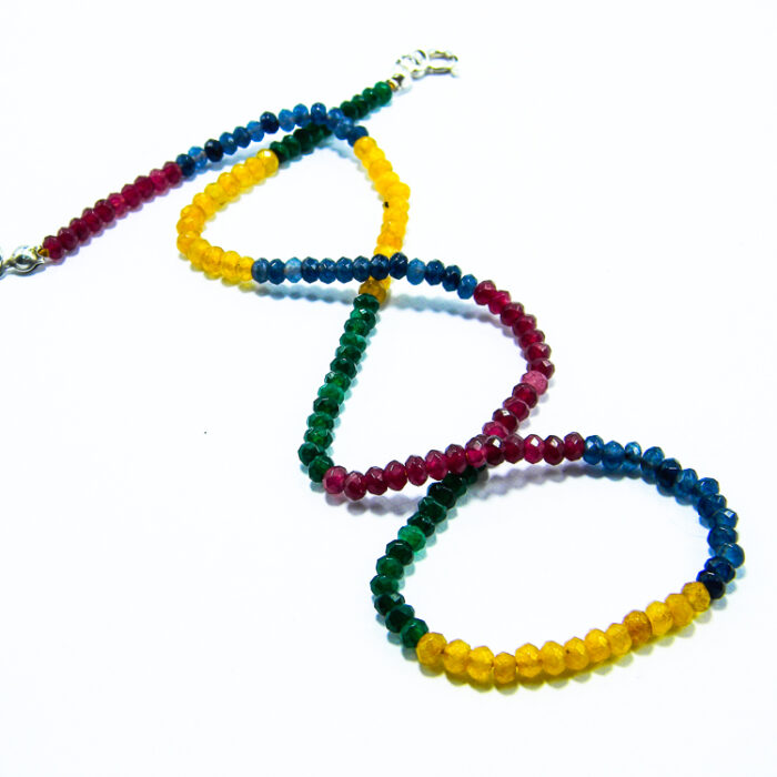 Colier choker din turmaline colorate si argint - model vintage unicat - HM0721X - imagine 6