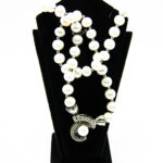 Colier vintage statement din perle albe si argint - Unicat - Handmade - HM0788X - imagine 5