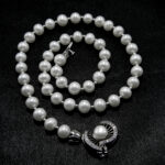 Colier vintage statement din perle albe si argint - Unicat - Handmade - HM0788X - imagine 4