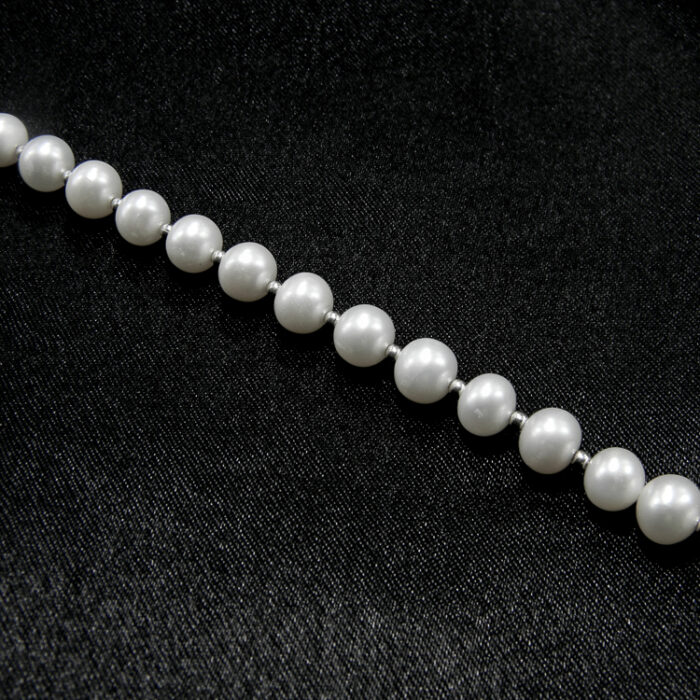 Colier vintage statement din perle albe si argint - Unicat - Handmade - HM0788X - imagine 8