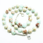 Colier unicat handmade din argint si amazonit - Dalia - HM0779X - imagine 6