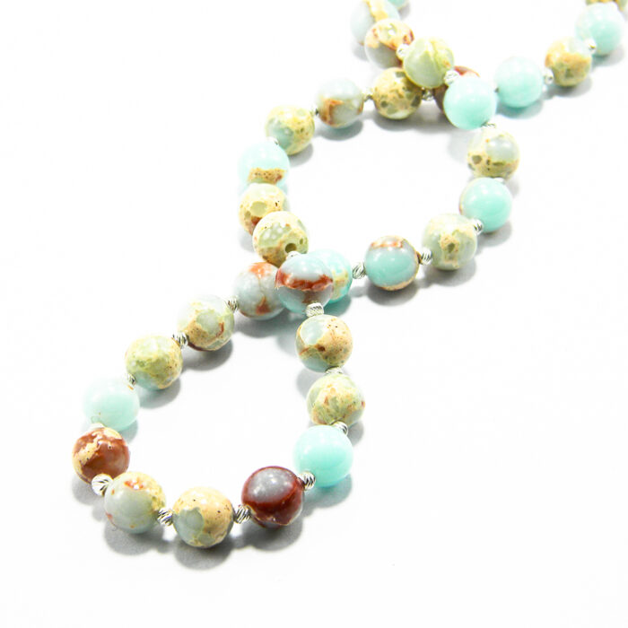 Colier unicat handmade din argint si amazonit - Dalia - HM0779X - imagine 4