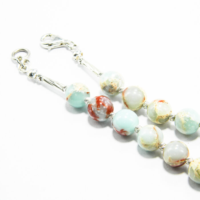 Colier unicat handmade din argint si amazonit - Dalia - HM0779X - imagine 5