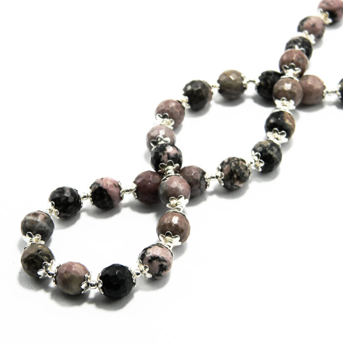 Colier unicat handmade din unakite si argint - stil vintage - CL300Y8B - imagine 6