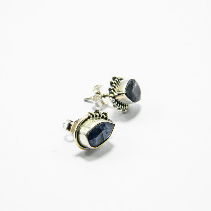 Cercei mici din argint cu safir - stil vintage - K334TY95E1 - imagine 3