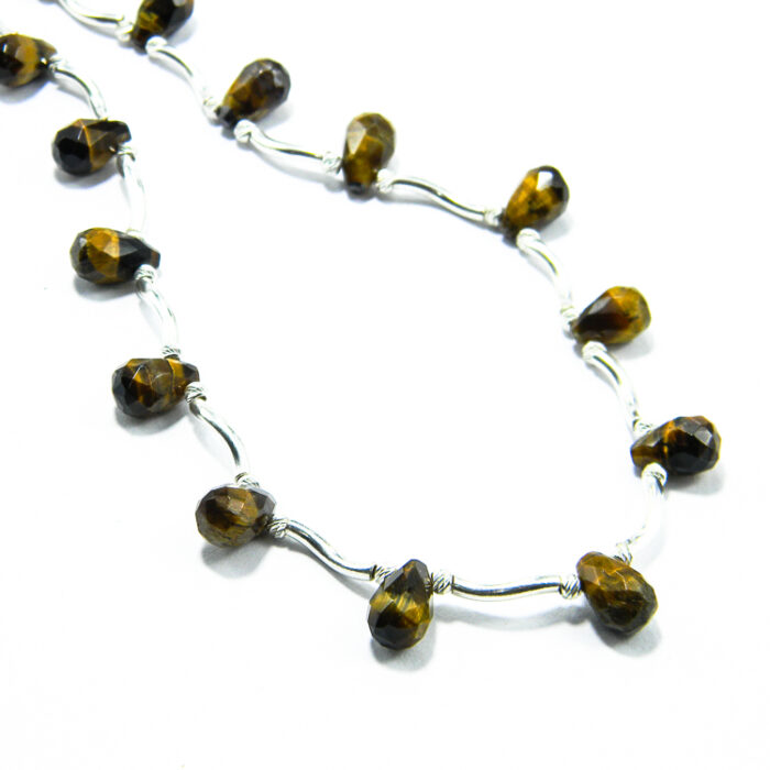 Colier unicat handmade din argint cu ochi de tigru - Olivia - HM0715X - imagine 2