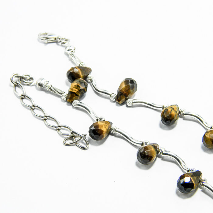 Colier unicat handmade din argint cu ochi de tigru - Olivia - HM0715X - imagine 7