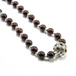 Colier unicat handmade din argint cu granat - influente florale - HM0657X - imagine 5