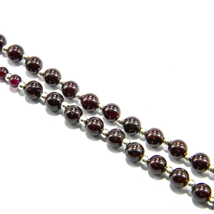 Colier unicat handmade din argint cu granat - influente florale - HM0657X - imagine 6