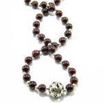 Colier unicat handmade din argint cu granat - influente florale - HM0657X - imagine 3