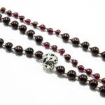 Colier unicat handmade din argint cu granat - influente florale - HM0657X - imagine 4