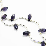 Colier unicat handmade din argint si cristale mov - Olivia - HM0529X - imagine 3