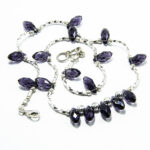 Colier unicat handmade din argint si cristale mov - Olivia - HM0529X - imagine 5