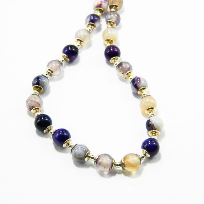 Colier unicat handmade din argint cu agate colorate - stil fashion - CL145F15EX - imagine 5