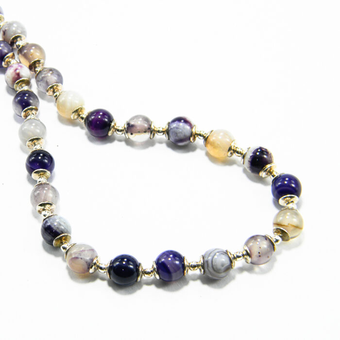 Colier unicat handmade din argint cu agate colorate - stil fashion - CL145F15EX - imagine 2