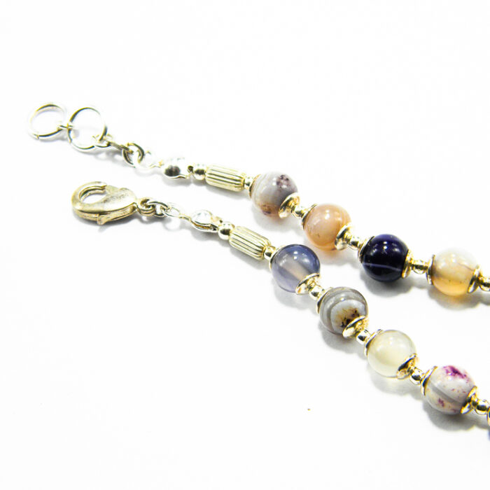 Colier unicat handmade din argint cu agate colorate - stil fashion - CL145F15EX - imagine 6