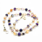 Colier unicat handmade din argint cu agate colorate - stil fashion - CL145F15EX - imagine 4