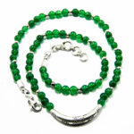 Colier unicat handmade din argint si jad verde - Cornelia - HM0747