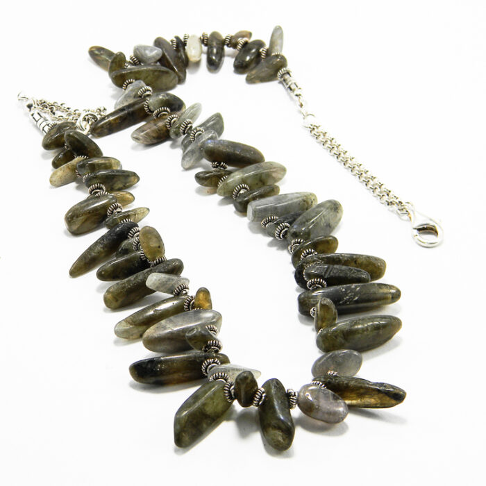 Colier unicat handmade din argint si labradorit - Berta - HM0397X - imagine 2