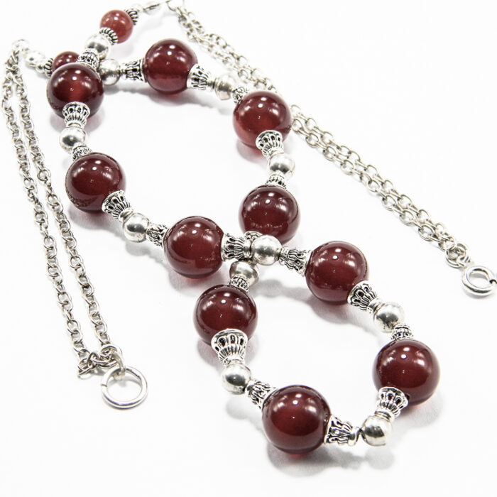 Colier unicat handmade din argint cu carneol - stil vintage - Amanda - HM0655X - imagine 2