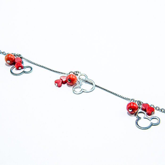 Colier handmade din argint si coral - stil fashion - Unicat - CL145F1FX - imagine 3