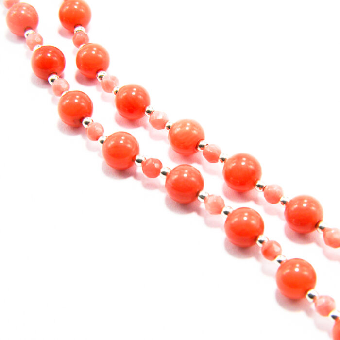 Colier Mandala din argint cu coral - Handmade - Unicat - HM0797X - imagine 3