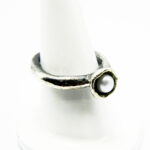 Inel vintage handmade din argint cu perla alba - Unicat - i150F151G - imagine 4