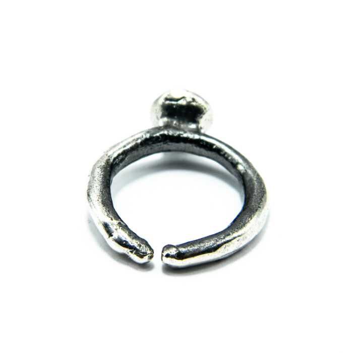 Inel vintage handmade din argint cu perla alba - Unicat - i150F151G - imagine 5