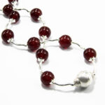 Colier statement handmade din argint si carneol - Doralia - HM0575