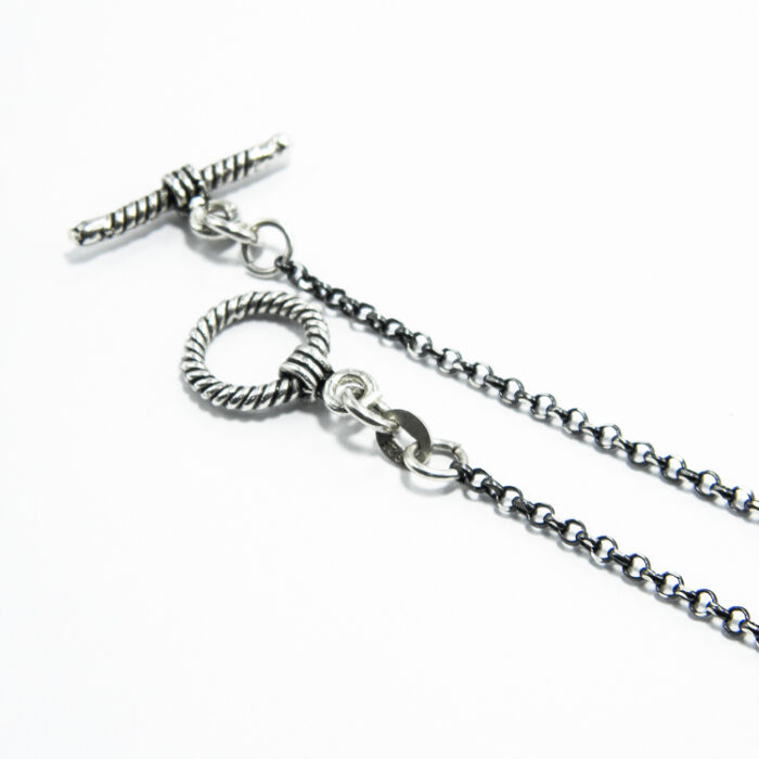 Colier vintage din argint cu agat dendritic si cristal de stanca - Unicat - HM0494AX - imagine 5