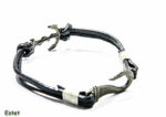 Bratara barbati din piele si bronz - Ancora - BPX010 - imagine 2