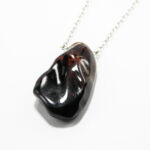 Colier statement din argint cu chihlimbar brun - Unicat - CL256Y21E - imagine 7